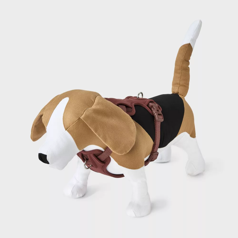 XS Maroon Adjustable Core Dog Chest Harness Multi-Material With Buckle Closure