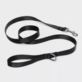 5ft Black Basic Recycled Polyester Nylon Dog Leash With Loop Handle & D-Ring