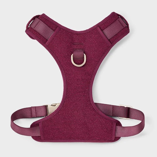 XXS Burgundy Tweed Adjustable Buckle Dog Chest Harness