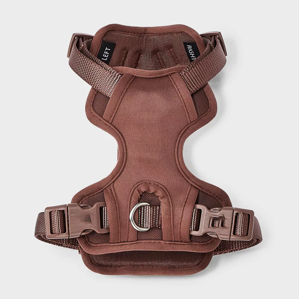 XS Maroon Adjustable Core Dog Chest Harness Multi-Material With Buckle Closure