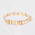 XL Brushed Stroke Polyester Cotton Adjustable Dog Collar With Rose Gold Clip Clasp & D-Ring