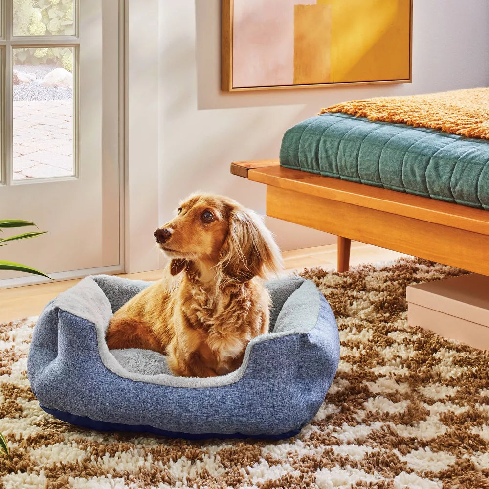S Size Basic Cuddler Bolster Pet Bed For Cats & Small Pets With Recycled Poly-Fiber Fill