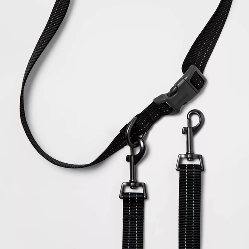 Black Bungee Hands-Free Waist Worn Dog Leash Adjustable Stretch Walking Leash