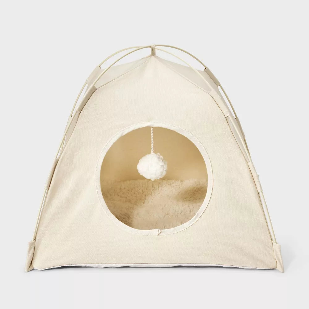 S Size Enclosed Tent Cat Bed With 100% Recycled Poly-Fiber Fill