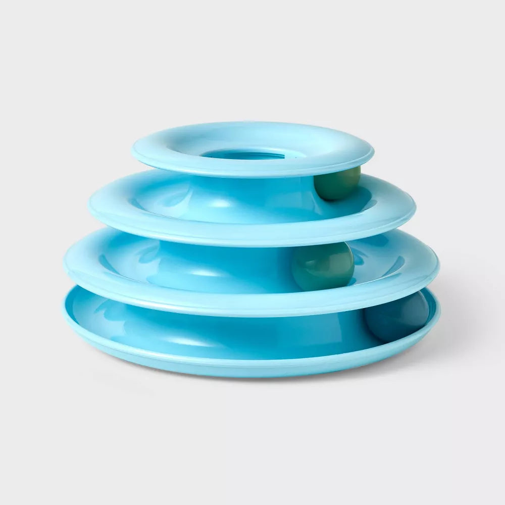 3-Layer Trackball Tower Interactive Cat Toy With Rolling Balls