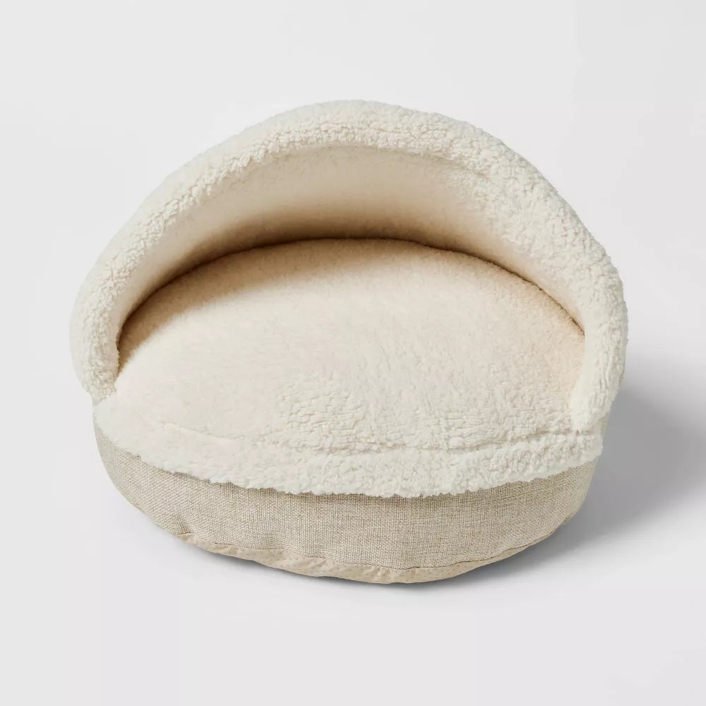 S Size Hooded Cuddler Enclosed Pet Bed For Cats & Small Pets With Non-Skid Base